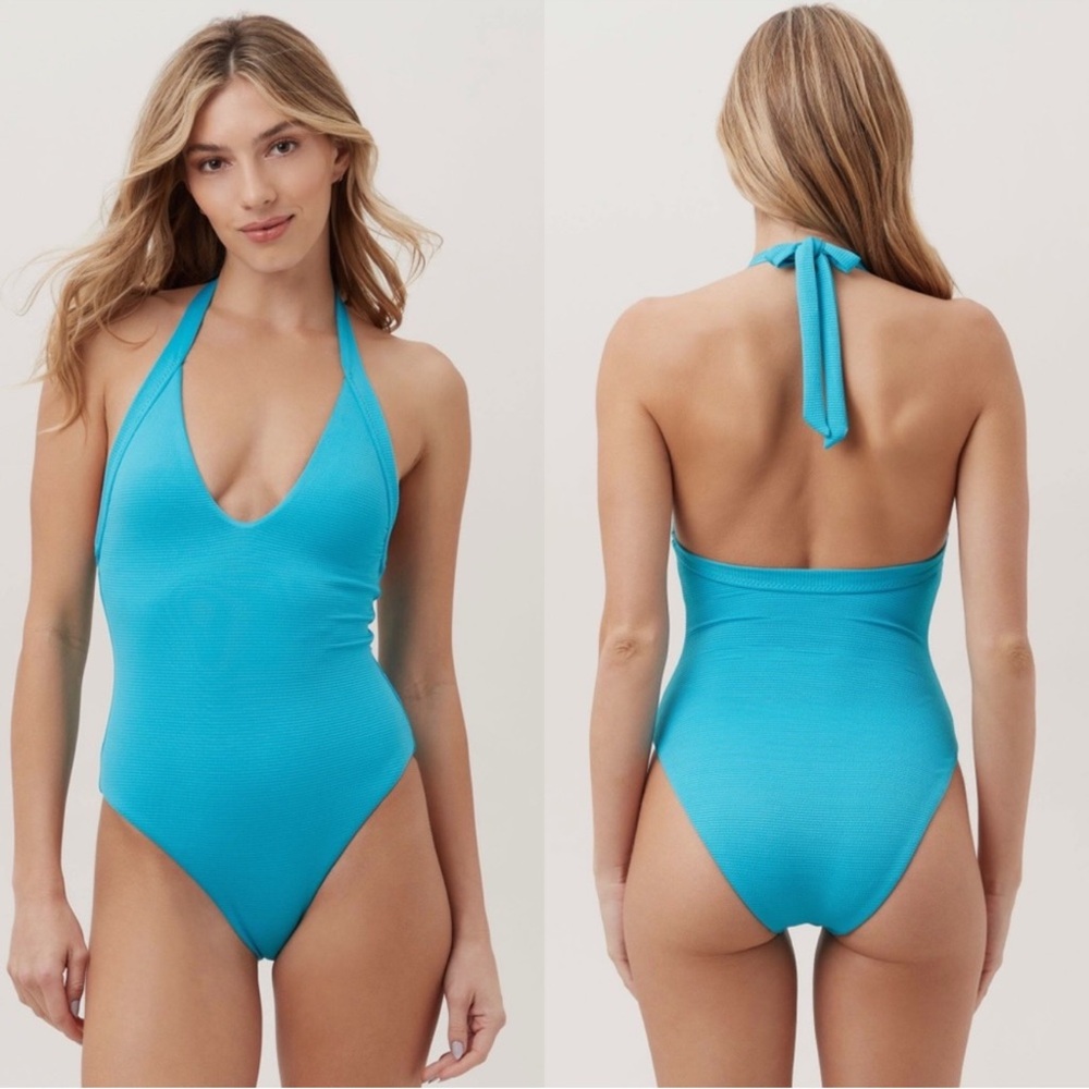 Trina Turk Ripple Rib Plunge one piece swimsuit